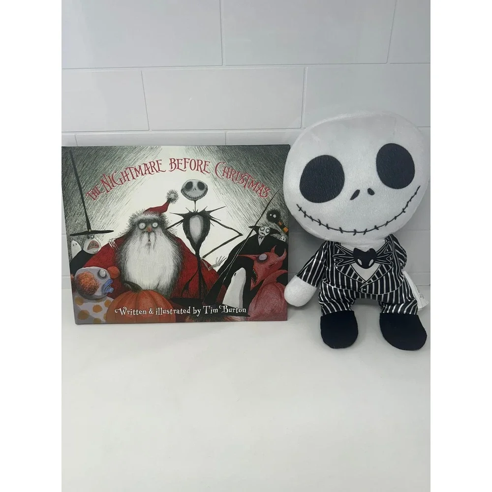 Disney Nightmare Before Christmas Book Set Jack Skellington Plush‎ DVD Postcards